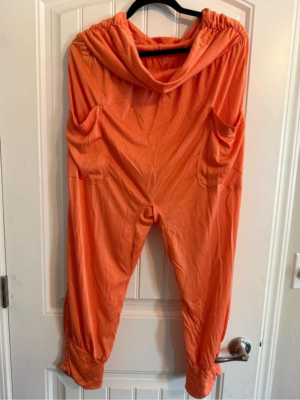 Free People Hooded Romper in Bright Orange